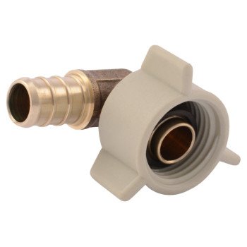 SharkBite UC532LFA Swivel Pipe Elbow, 1/2 in, Barb x NPSM, 90 deg Angle, Brass, 160 psi Pressure