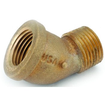 Anderson Metals 738124-12 Street Pipe Elbow, 3/4 in, FIP x MIP, 45 deg Angle, Brass, Rough, 200 psi Pressure