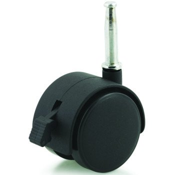 Dh Casters C-T20S1BKB Swivel Caster with Brake, 2 in Dia Wheel, Plastic Wheel, Black, 85 lb