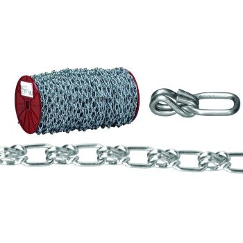 Campbell 072-2427 Single Loop Chain, 3/0, 50 ft L, 405 lb Working Load, Steel, Zinc