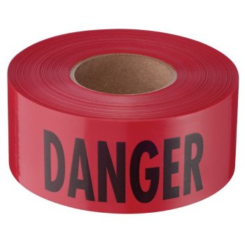 Empire 711004 Barricade Tape, 1000 ft L, 3 in W, Black/Red, Plastic