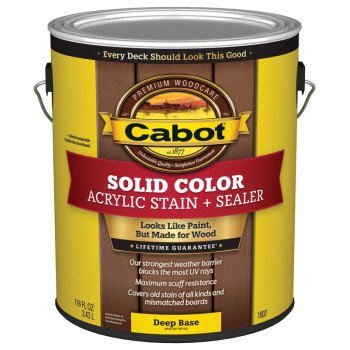 Cabot 140.0001807.007 Solid Stain, Low Luster, Liquid, 1 gal, Can