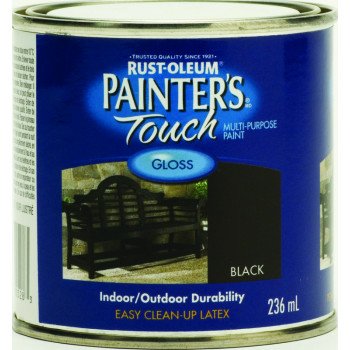 RUST-OLEUM PAINTER'S Touch N1979730 Brush-On Paint, Gloss, Black, 236 mL Can