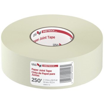 USG 382175020 Joint Tape, 250 ft L, 2-1/16 in W, 0.0085 mm Thick, Solid, White