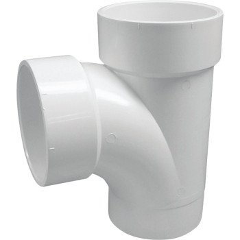 Genova 700 Series 76140 Street Pipe Tee, 4 in, Spigot x Hub, PVC, SCH 40 Schedule