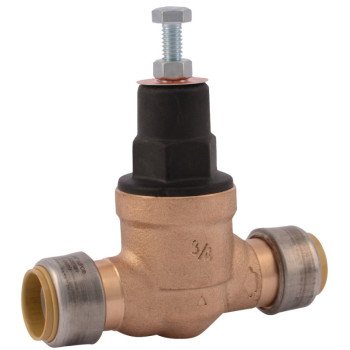 SharkBite EB45 Series 23808-0045 Pressure Regulating Valve, 3/4 in Connection, Push-Fit, Bronze Body