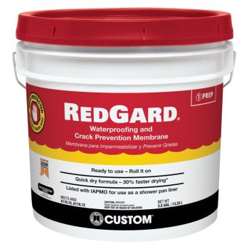 CUSTOM REDGARD LQWAF3 Waterproofing and Crack Prevention, Liquid, Red, 3.5 gal, Pail