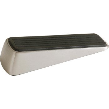 Shepherd Hardware 3314 Wedge Door Stop, Rubber, Satin Nickel