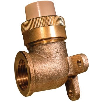 B & K 440-030NL Drop Ear Pipe Elbow, 1/2 in, FIP x Solvent, 90 deg Angle, Brass/CPVC