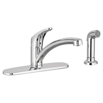 American Standard Colony Pro Series 7074040.002 Kitchen Faucet, 1.5 gpm, 1-Faucet Handle, 4-Faucet Hole, Brass, Deck