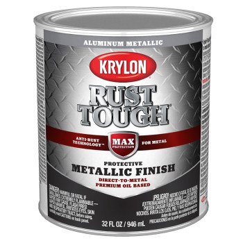 Krylon Rust Tough K09717008 Metallic Paint, Metallic Aluminum, 1 qt