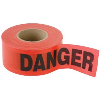 CH Hanson 16003 Barricade Safety Tape, 1000 ft L, 3 in W, Red, Polyethylene