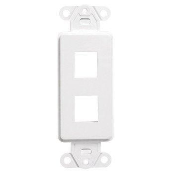 Leviton 41642-00I Wallplate Insert, 2-39/64 in L, 1.29 in W, 2 -Gang, Plastic, Ivory