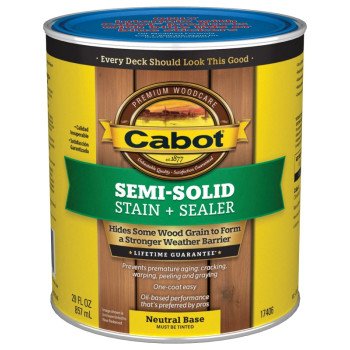 Cabot 17400 Series 140.0017406.005 Deck and Siding Stain, Neutral Base, Liquid