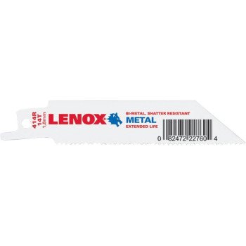 Lenox 22760OSB414R Reciprocating Saw Blade, Applicable Materials: Hard Rubber, Non-Ferrous Metal, 3/4 in W