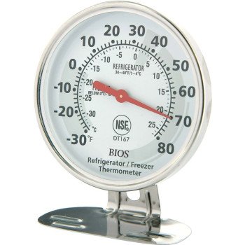 Thermor DT167 Refrigerator/Freezer Thermometer,-30 to 70 deg F