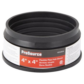 ProSource 44U-405 Hub Donut, 4 x 4 in, PVC, Black