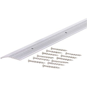 M-D 78071 Carpet Trim, 36 in L, 1.38 in W, Fluted Surface, Aluminum, Silver