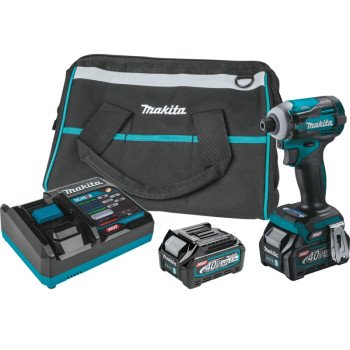 Makita XGT GDT01D Impact Driver Kit, Battery Included, 40 V, 2.5 Ah, 1/4 in Drive, Hex Drive