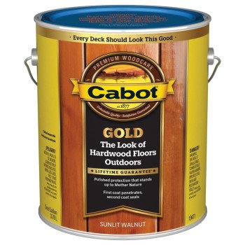 Cabot 140.0019471.007 Exterior Stain, Gold Satin, Sunlit Walnut, Liquid, 1 gal, Can