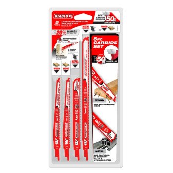 Diablo DS005SC Reciprocating Saw Blade Set, 5-Piece, Bi-Metal