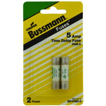 Bussmann BP/FNM-5 Time Delay Fuse, 5 A, 250 V, 200 A, 10 kA Interrupt, Melamine Body