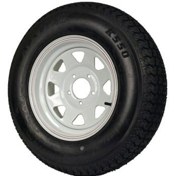 MARTIN Wheel DM205D4C-5CT/CI Trailer Tire, 1760 lb Withstand, 4-1/2 in Dia Bolt Circle