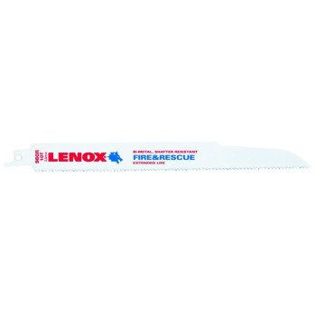 Lenox 20597960R Reciprocating Saw Blade, 1 in W, 9 in L, 10 TPI, Bi-Metal Cutting Edge