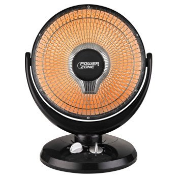 PowerZone QGW08-608 Parabolic Heater, 6.7 A, 120 V, 400/800 W, 2-Heating Stage, Black