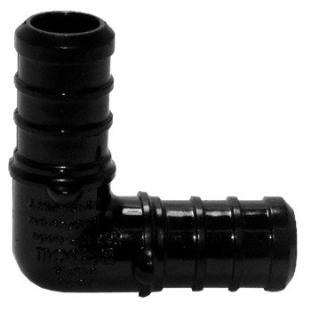 BOW 502088 Tube Elbow, 1/2 in, 90 deg Angle, Poly, Black