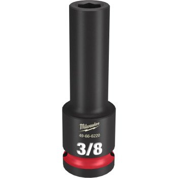 Milwaukee SHOCKWAVE Impact Duty Series 49-66-6220 Deep Impact Socket, 3/8 in Socket, 1/2 in Drive, Square Drive