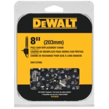 DEWALT DWO1DT608 Pole Saw Chain, Low-Vibration Chain, 8 in L Bar, 3/8 in TPI/Pitch, 34-Link