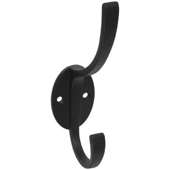 National Hardware V8009 N806-820 Coat and Hat Hook, 2-Hook, Zinc, Oil-Rubbed Bronze, 1/PK