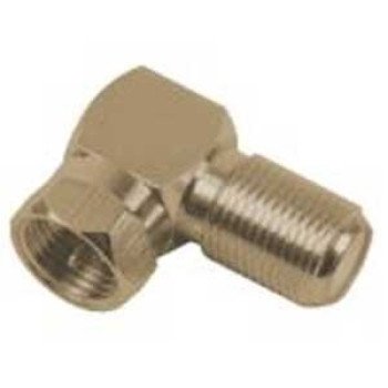 Voxx CVH66RR Coaxial Connector, Male x Female Connector, Right Angle Orientation, Gold