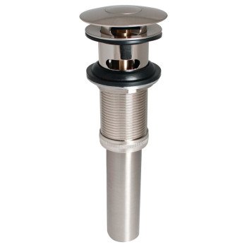 Stylewise K820-75BN Pushbutton Sink Drain, 1-1/4 in Connection, Brass, Brushed Nickel