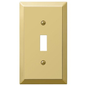 Amerelle 163TBR Wallplate, 4-15/16 in L, 2-7/8 in W, 1 -Gang, Steel, Polished Brass