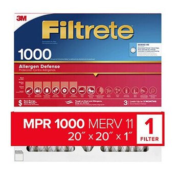 Filtrete 9802-4 Air Filter, 20 in L, 20 in W, 11 MERV, 1000 MPR, 1/EA