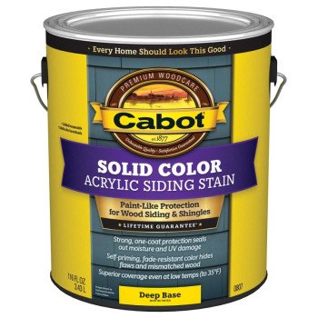 Cabot 800 Series 140.0000807.007 Solid Color Siding Stain, Natural Flat, Liquid, 1 gal, Can