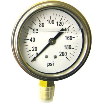 Green Leaf LG 200 1 PK Pressure Gauge, Liquid Filled