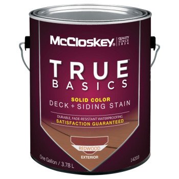 McCloskey True Basics 080.0014203.007 Deck and Siding Stain, Redwood, Liquid, 1 gal