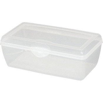 Sterilite 18058606 Storage Box, Plastic, Clear, 13-1/8 in L, 7-5/8 in W, 4-1/2 in H