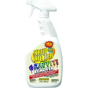 Krud Kutter GR326 Graffiti Remover, Liquid, Mild, Clear, 32 oz