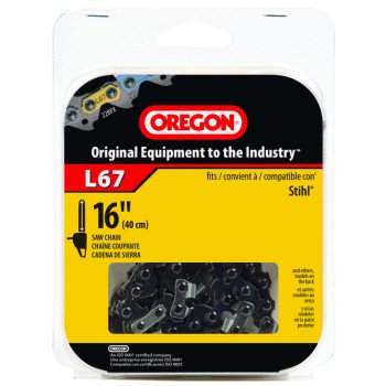 Oregon L67 Chainsaw Chain, 16 in L Bar, 0.63 Gauge, 0.325 in TPI/Pitch, 67-Link