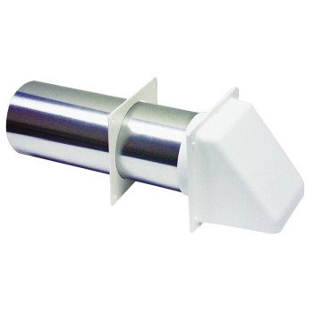 Lambro 222WS Hood Vent, 5-1/2 in W Hood, 5.69 in H Hood, 3 in Duct, Plastic Hood, White Hood