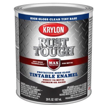 Krylon Rust Tough K09727008 Enamel Paint, Gloss Sheen, Clear, 1 qt, 400 sq-ft/gal Coverage Area