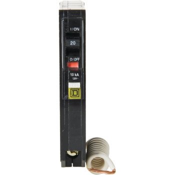 Square D QO QO120CAFIC Circuit Breaker, AFCI, 20 A, 1 -Pole, 120/240 V, Fixed Trip, Plug Mounting