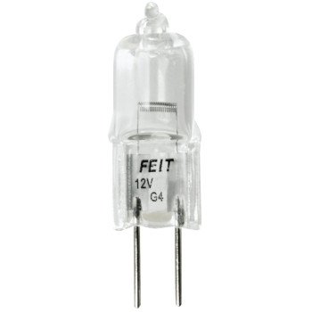 Feit Electric BPQ20T3/CAN Halogen Bulb, 20 W, G4 Lamp Base, JC T3 Lamp, 3000 K Color Temp, 2000 hr Average Life