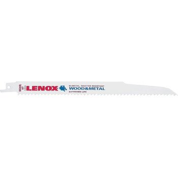 Lenox 20587S956R Reciprocating Saw Blade, Applicable Materials: Nail-Embedded Wood, Non-Ferrous Metal, 3/4 in W, 9 in L