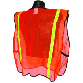 Radians SVO1 Non-Rated Safety Vest, XL, Polyester, Green/Orange/Silver, Hook-and-Loop