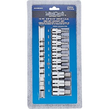 Vulcan TS1010S-P Socket Set, Chrome Vanadium Steel, Chrome